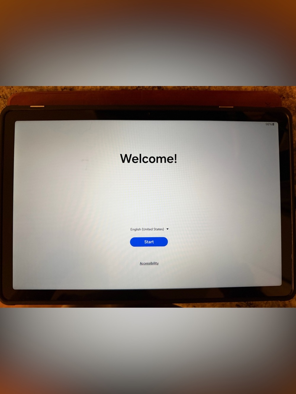 Samsung Galaxy A9+ Tablet with Brown Leather Case